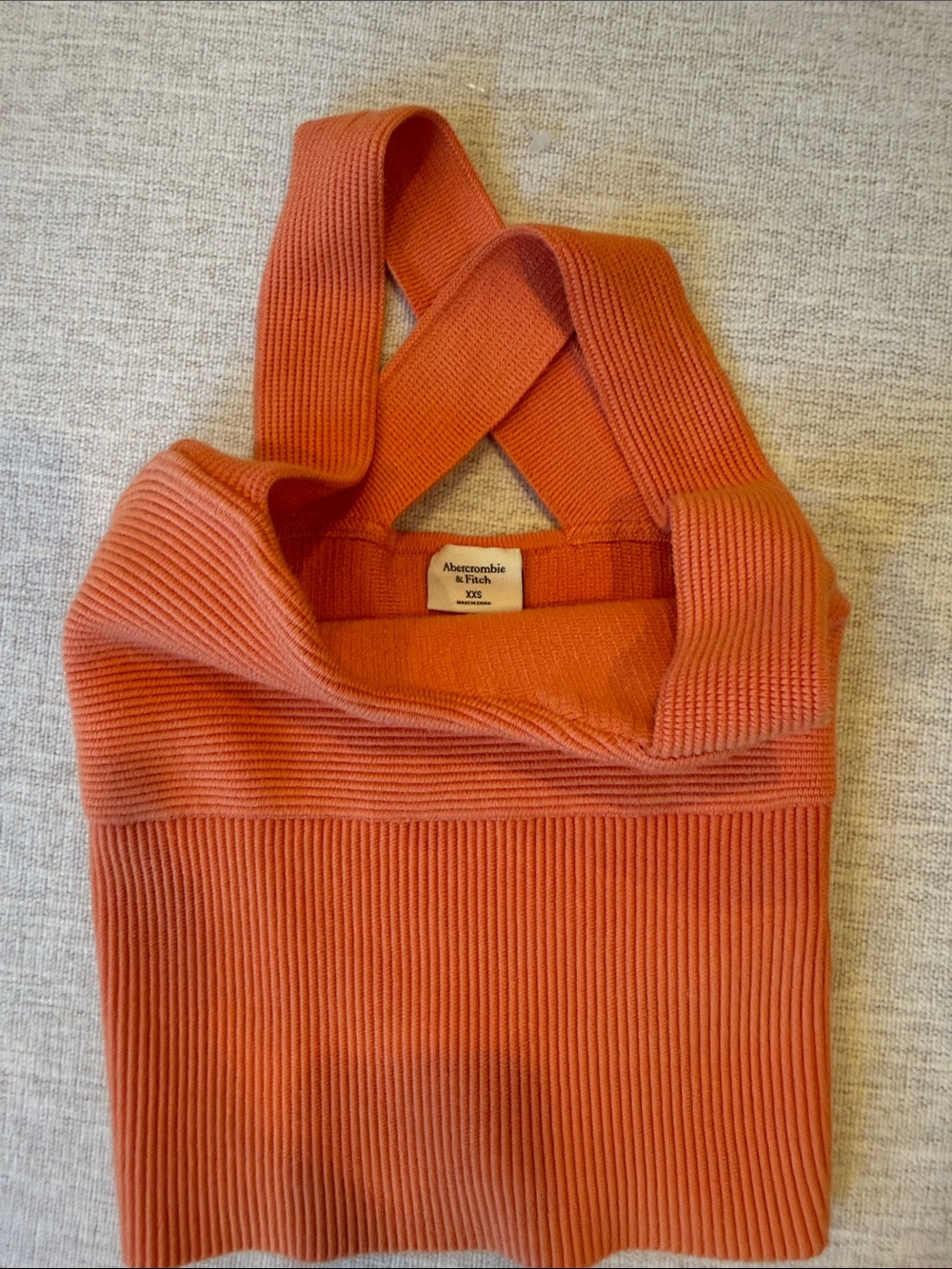 Abercrombie & Fitch Off-the-Shoulder Ribbed Sweater - Orange
